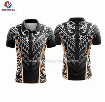 Sublimering Tørr passform Australia Maori Black Polo skjorter Menn