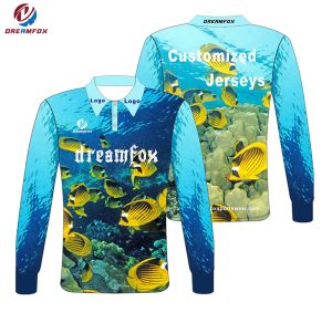 Custom Polyester Quick Dry UPF 50+ UV-beskyttelse Polo Fishing Apparel / Fishing Uniform